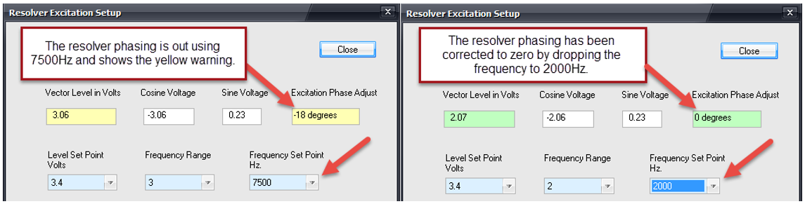 Resolver Excitation Phase Adjust